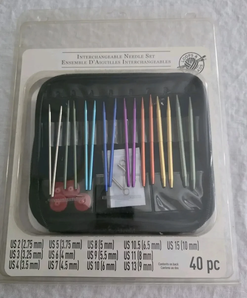 Loops & Threads Interchangeable Knitting Needle 40 pc Set - NEW Rainbow